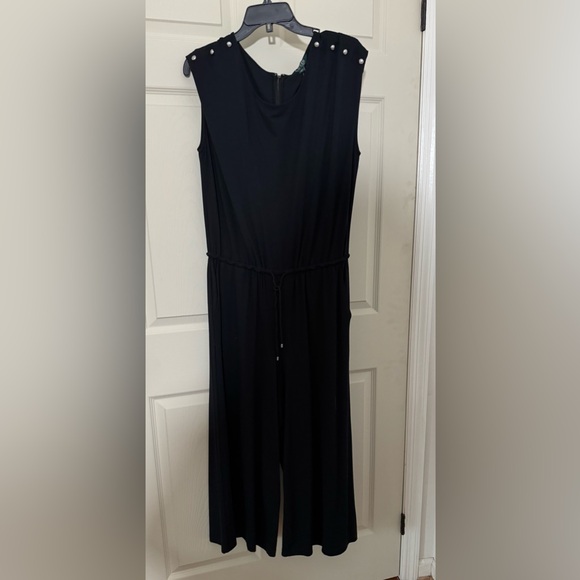 BNWT - Ralph Lauren Black Sleeveless/cap sleeves Jumpsuit with Button Accents - Picture 1 of 4